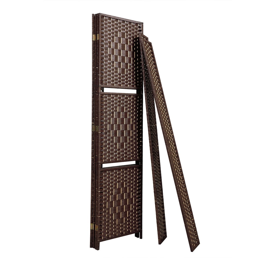 Kadyn 4 Panel Office Divider with 3 Clever Shelves for Home, Outdoor/Indoor Wall Divider and Folding Privacy Screens for Office, Dark Brown Kadyn 4 Panel Office Divider with 3 Clever Shelves for Home, Outdoor/Indoor Wall Divider and Folding Privacy Screens for Office, Dark Brown