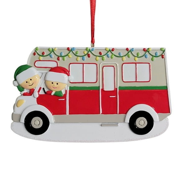 RV Family Of 2 Christmas Resin Ornament