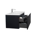 thumbnail image 6 of Alma-Moore 40″ Black Wall Mount Vanity With A Integrated White Sink, 6 of 9