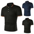 thumbnail image 7 of Sngxgn Men's Slim Fit Short Sleeve Solid Soft Cotton Polo Shirt(Black,M), 7 of 7