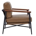 thumbnail image 3 of CHITA Mid Century Modern Accent Chair, Lounge Chair with Wood&Metal, Comfy Upholstered Arm Chairs for Living Room, Saddle Brown, 3 of 9