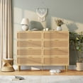 thumbnail image 2 of Ataucjin 8 Drawer Dressers for Bedroom, Rattan Dresser with Deep Drawers, Large Chest of Drawers for Closet with Wide Top, Long Wooden Dresser for Living Room, Hallway, Kids Room, 2 of 7
