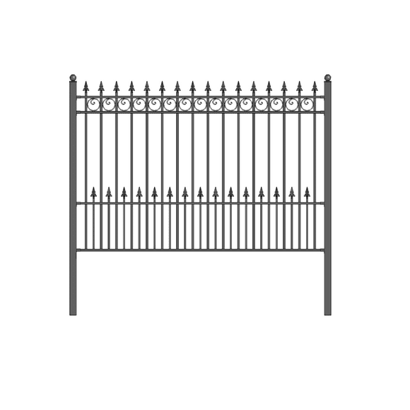 ALEKO FENCEPRADIY5X5.5 Prague Style DIY Iron Wrought Steel Fence 5.5' X 5' High Quality Ornamental Fence