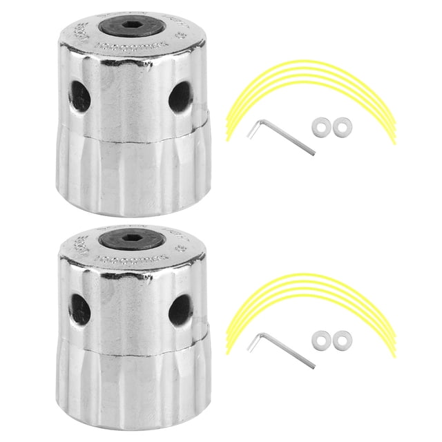 2Pcs/Set Aluminum Alloy Grass Trimmer Head with Lines Replacement Lawn Mover Accessory