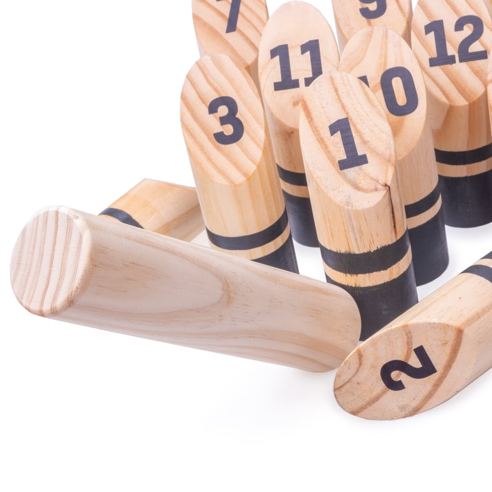 Brybelly Finska, Portable Outdoor Lawn Game, Unique, Traditional Family Game, Premium Wooden Tossing Game Set Perfect for Parties, BBQs, Cookouts, Yard Activities, Comes With Carrying Crate