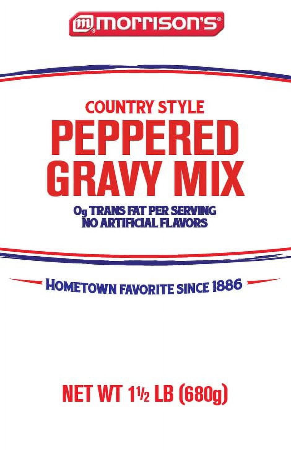 Morrison's Country Style Gravy Mix, 24 Oz, No Cholesterol, Easy Pour Pouch