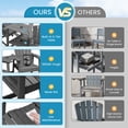 thumbnail image 3 of LOYALICE Tall Plastic Adirondack Chair Set of 2 W/ Outdoor Barstools and Connecting Tray, Gray, 3 of 11