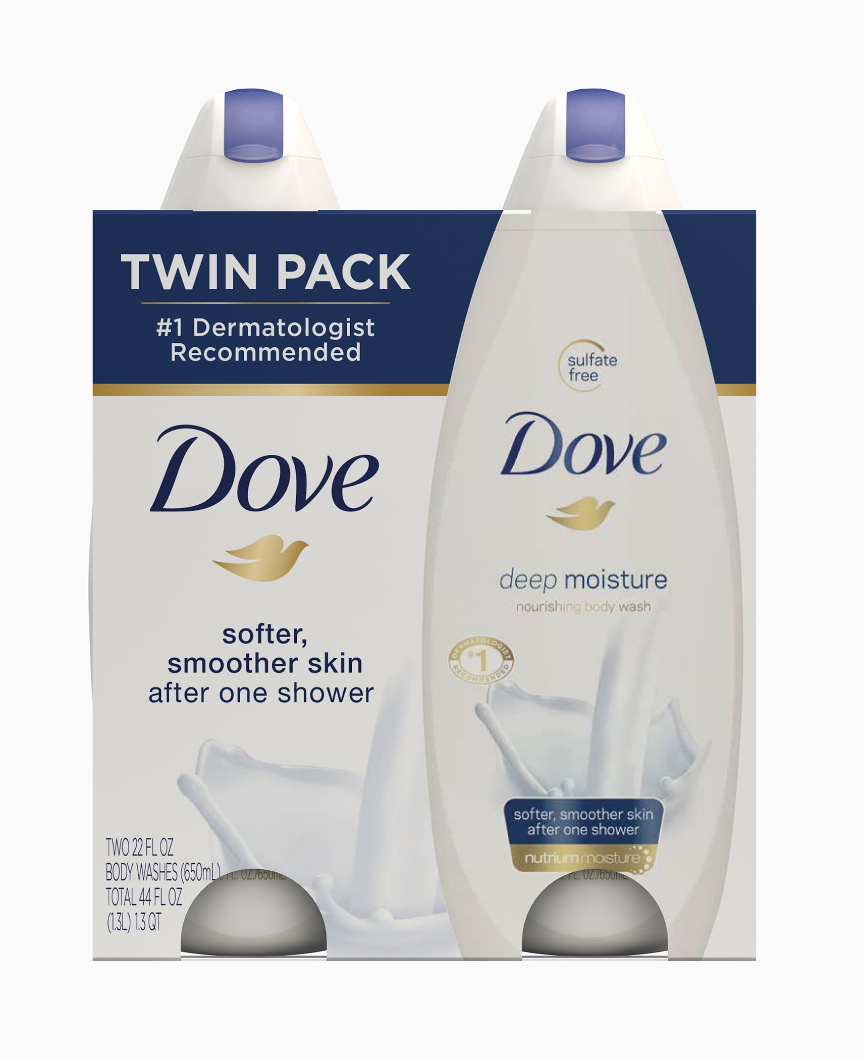 Dove Deep Moisture Body Wash 22 oz, 2 Count