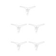 thumbnail image 1 of maskred Men's Open Front Breathable Underwear Brief Thong Pouch White 5Set, 1 of 6