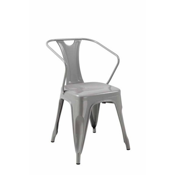 Creative Images Gunmetal Metal Chair With Arm