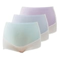 thumbnail image 4 of Clearance Sale! 3-Pack Women'S Maternity Underwear, High Waist Over Bump Pregnancy Panties, Adjustable Belly Support, Breathable Cotton Blend, Comfortable Postpartum Briefs Purple XXXXL Size, 4 of 9
