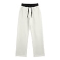 thumbnail image 6 of Mens Wide Leg Sweatpants Drawstring Waist Baggy Pants with Pockets Trendy Patchwork Streetwear Gray M, 6 of 7