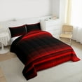 thumbnail image 3 of jejeloiu Stripes Lines Geometric Queen Comforter Set,Noen Stripes Bedding Sets,Red Black Bedding Comforter Set For Adults,Ultra Soft Home Decor Reversible,3pcs, 3 of 8