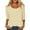Beige, variant on 3/4 Length Sleeve Womens Tops 2026 Spring Summer Scoop Neck Plain Basic Casual T Shirts Blouse