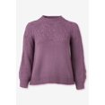 thumbnail image 4 of Ellos Plus Size Pointelle Yoke Pullover Sweater, 4 of 4