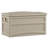Suncast DB7500 73 Gallon Resin Outdoor Patio Storage Deck Box with Seat, Taupe (L x H x W) 46 x 25.5 x 23.75 inches