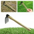 thumbnail image 5 of Yiaieng Hand Cultivator, 4-Claw Rake Garden Hand Rake Tool with Wooden Handle Agricultural Garden Tools, 5 of 10