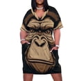 thumbnail image 1 of Chimpanzee face of a stern chimpanzee. Color version. Loose Pocket Dress dress for woman beach dress, 1 of 6