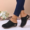 thumbnail image 7 of Women's Wide Width Floral Perforated Mules, Closed Toe Low Wedge Backless Clogs with Sunburst Cutouts, Comfortable Casual Shoes for Spring & Summer, Multi-Color, 7 of 7