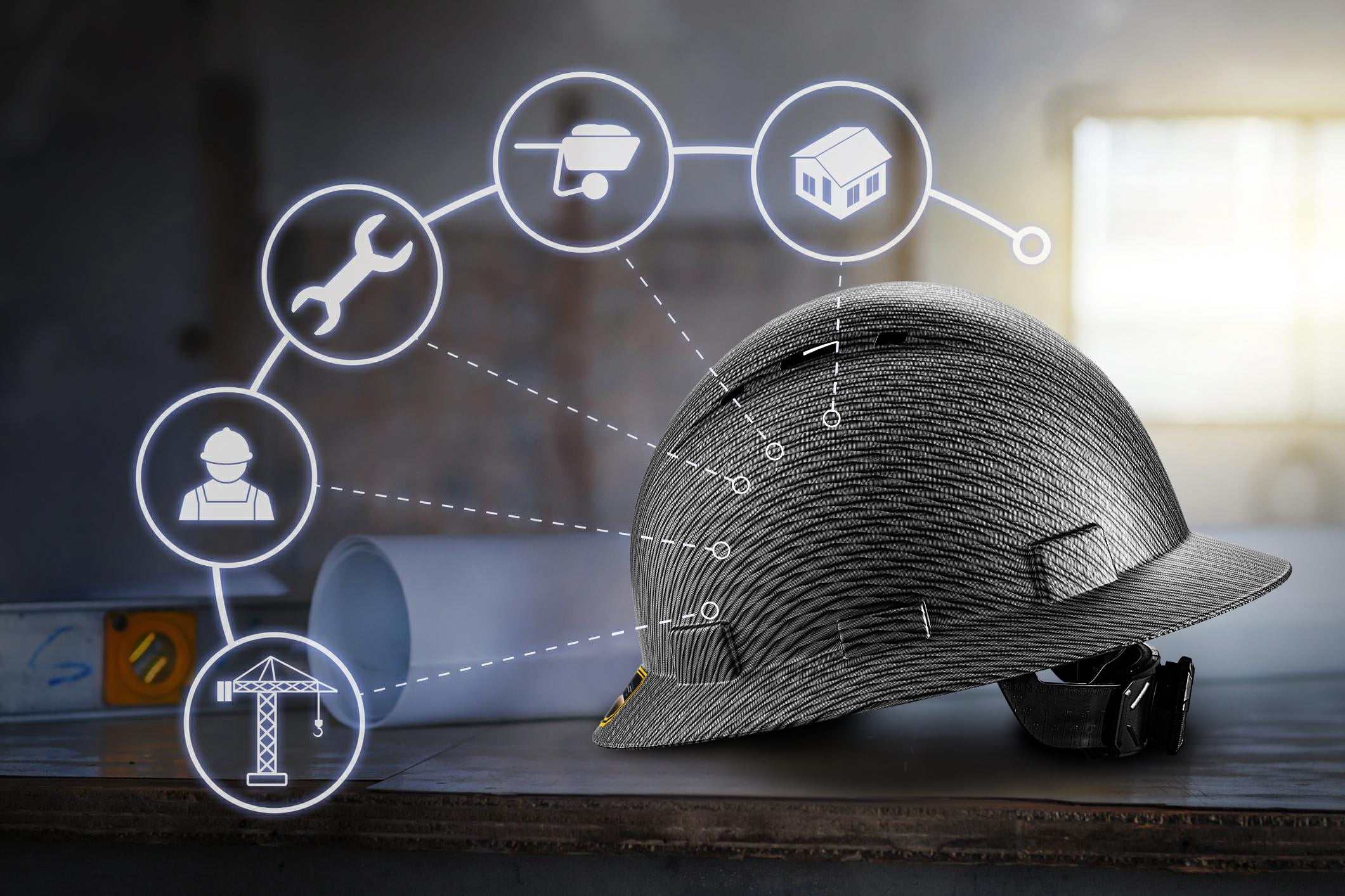 ProtectX Premium Full Brim Hard Hat, Cascos De Construccion for Safety, Vented, 6-point Adjustable Ratchet Suspension, Grey Long Carbon Fiber, OSHA/ANSI Compliant