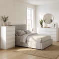 thumbnail image 6 of 5 Drawer Dresser, Modern Storage Cabinet for Bedroom, 40" Tall Chest Mid Century Vertical Dresser w/Natural Texture of Drawers for Living Room, Bed room, White, 6 of 9