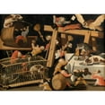 thumbnail image 2 of The Master of the Fertility of the Egg 14x11 Black Ornate Wood Framed Double Matted Museum Art Print Titled: Animals and Stylised Figures, 2 of 5