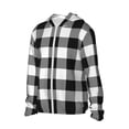 thumbnail image 2 of Balery White And Black Plaid Men's Women's UPF 50+ Sun Protection Lightweight Hoodie Performance Long Sleeve Shirt for Fishing Running-3X-Large, 2 of 9