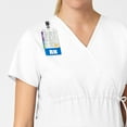thumbnail image 5 of Wink WonderWORK Maternity Mock Wrap Scrub Top, White, 3X Womens Plus, 5 of 5