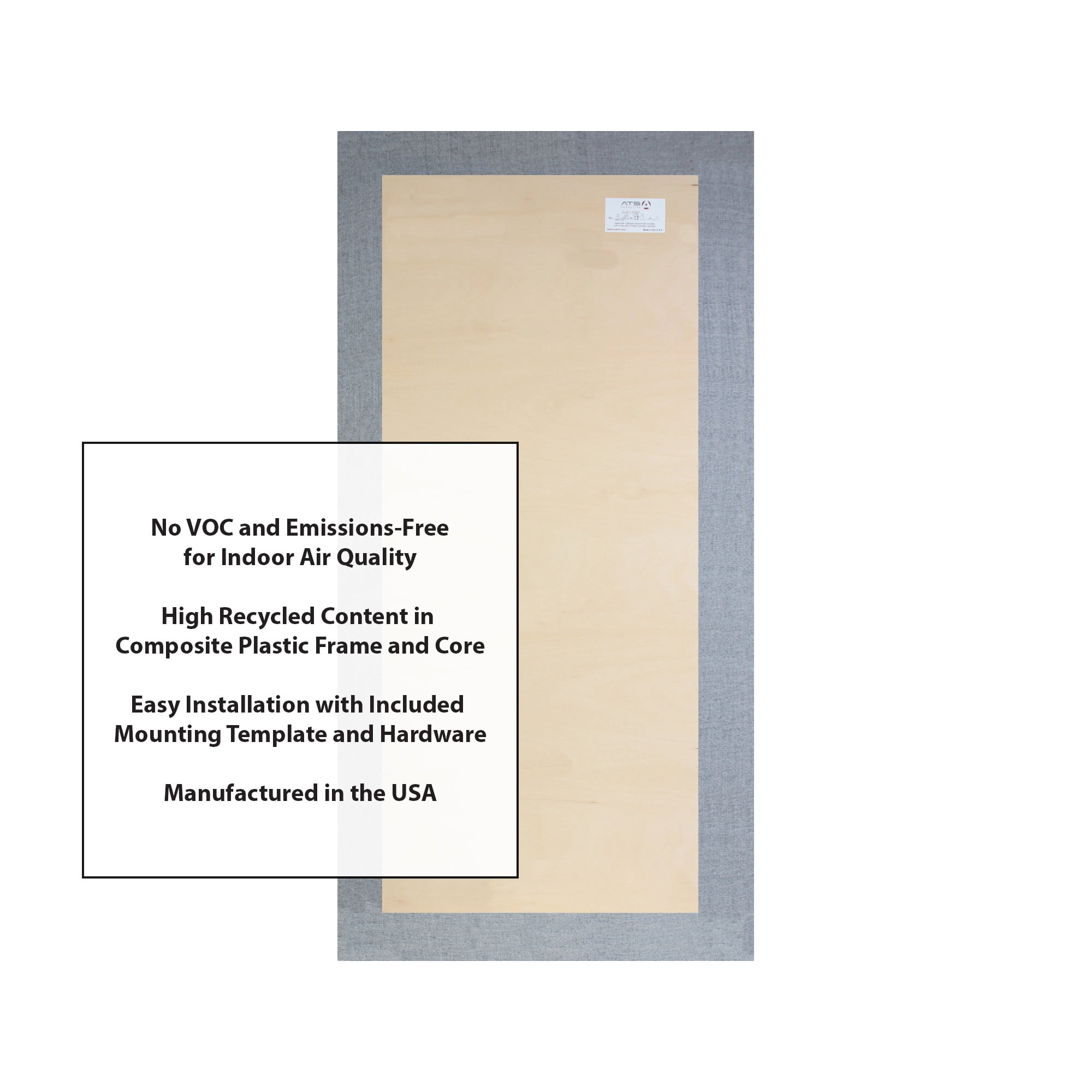 ATS Acoustics ECO Panel Low-VOC Professional Studio Recording Booth Sound Absorbing Acoustic Panel 24" x 48" x 2" (Blue Smoke)