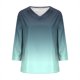 thumbnail image 5 of Xuyuer Women's Holiday Floral Print V-Neck 3/4 Sleeve Casual Loose Shirt, 5 of 5