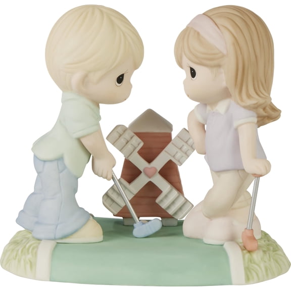 Precious Moments Valentine's Day Figurine | Our Love is A Hole in One | Bisque Porcelain Figurine | Golf Gift for Couple | Hand-Painted