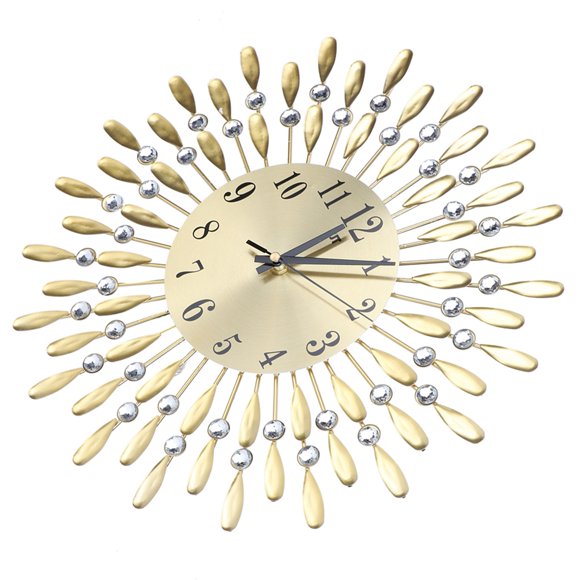Clock, Quartz Clock, Home Decoration Gold Color Iron for Study Living Room