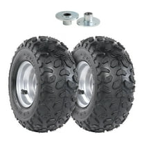 Set of 2 YC Yier 6" Go Kart Tires 145/70-6 Tire and Rim with 17mm Front 3 Stud Hubs 145x70x6 Go Cart ATV Wheel Tire with Rim Tubeless Wheels for DIY Part Quad Buggy Mini Bike 4 Wheelers Lawn Mower