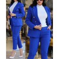thumbnail image 1 of Nuevo 2024 conjuntos de pantalones formales de oficina para mujer, 2 uds., Blazers lisos con doble botonadura, chaqueta y pantalones, conjunto de dos piezas, trajes de pantalón femenino, 1 of 5