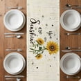 thumbnail image 6 of Sunflowers Pastoral Table Runner - 120 Inch Long, Kitchen Dining Table Runner Dresser Scarves, Bees Country Botanical Retro Beige Farmhouse Decor for Coffee Tables Wedding Party Banquet, 6 of 8