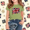 thumbnail image 2 of AUNVITO Kids British Flag Print Casual Loose Fit T-Shirt Short Sleeve Crew Neck Graphic Tee, 2 of 4