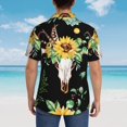 thumbnail image 6 of Bixox Men's Hawaiian Shirts Men's Sunflower Skull Boho Watercolor Background Print Short-Sleeve Shirt-3X-Large, 6 of 8