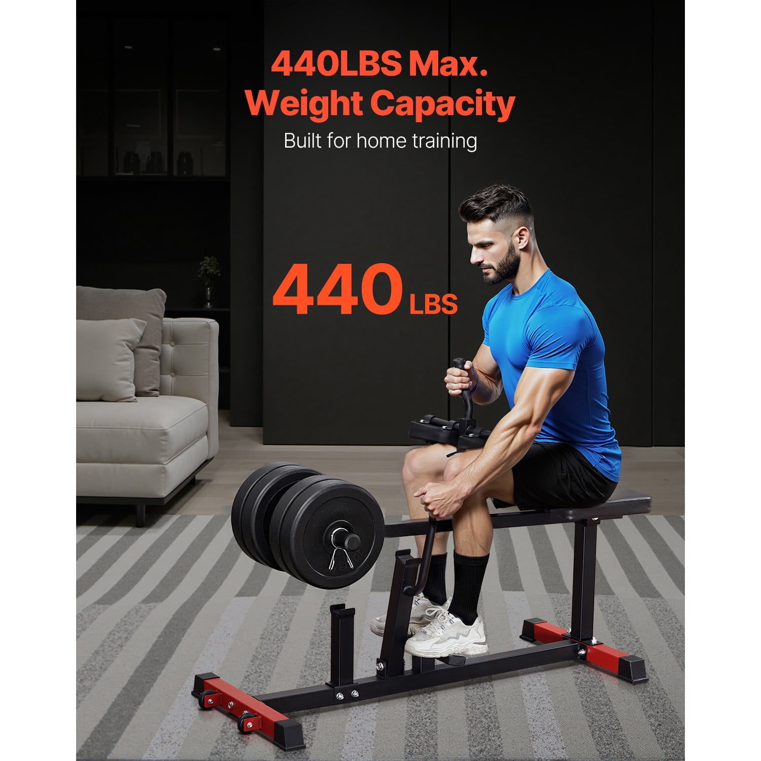 KFFKFF Calf Exercise Machine, Supports 440 LBS, Calf Enhancement Device, Ideal for Home Gym, Calf Training Gear, Lower Body Focused Apparatus, Compatible with 1/2 inch Weight Plates