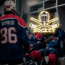 UPONRAY Hockey Custom Neon Signs, Usb Powered with Adjustable Brightness Wall Decor for Gifts, Yellow, 16 inch