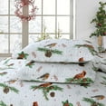 thumbnail image 4 of 3 Pcs Winter Cardinals Christmas Quilt Bedspread Set Holiday Bedding, 4 of 7