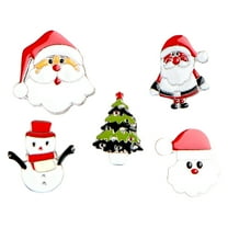 Gymnture christmas 5Pcs Christmas Brooch DIY Santa & Snowman Lapel Pins (Assorted Colors)