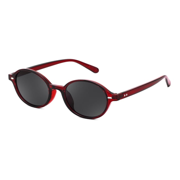 Gafas de Sol FEISEDY Retro Ovaladas para Mujer Años 90 Transparentes Rojas