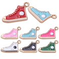 thumbnail image 1 of 21 piezas 7 colores aleación zapatos encantos esmalte lindo zapatillas altas zapatos colgantes encantos para DIY pendientes pulsera collar joyería accesorios, 1 of 1