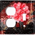 thumbnail image 4 of Metal Light Switch Plate Cover Romantic Paris Couple Eiffel Tower Bicycle Red Balloons PRS020, 4 of 13