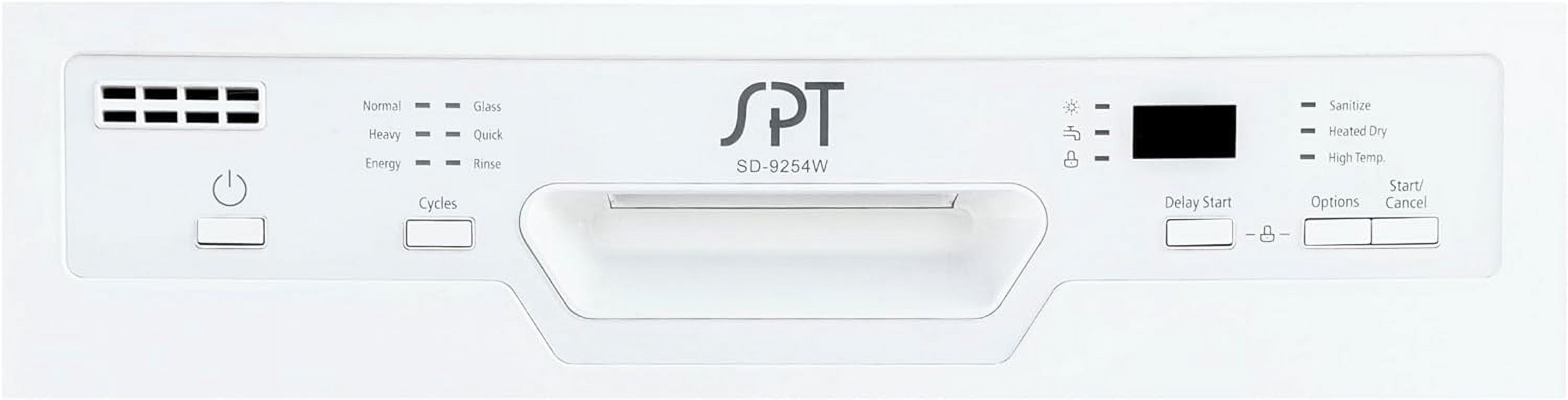 Sunpentown SD-9254WB 18 in. Energy Star Built-In Dishwasher with Heated Drying, White
