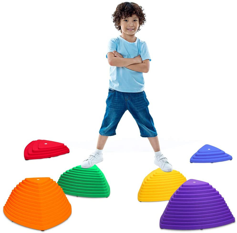 JOYLDIAS Colourful Stepping Stones Kit for Kids Play Kindergarten Backyard Agility Training for Football Basketball Set of 11 pcs for Balance Training Indoor and Outdoor 