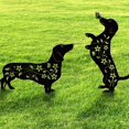 thumbnail image 1 of Decoración de jardín para perros Doesen Dachshund, resistente a la corrosión, metal negro, 1 of 7