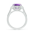 thumbnail image 2 of ANGARA Natural Round 2.45 ct Amethyst Engagement Ring with Diamond Halo in 14K White Gold for Women (Size-9mm) | February Birthstone, Anniversary, Jewelry Gift for Women | Natural Amethyst Ring, 2 of 9