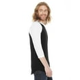 thumbnail image 2 of American Apparel Poly-Cotton Baseball Raglan Tee (BB453) Black/White, XS, 2 of 2