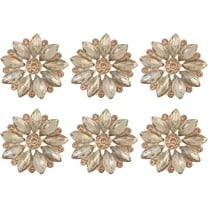 6pcs Alloy Rhinestone Shank Buttons Flower Golden 27x4.5~8.5mm Hole: 3mm 1set